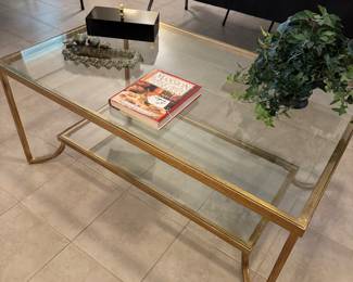 Glass top coffee table 