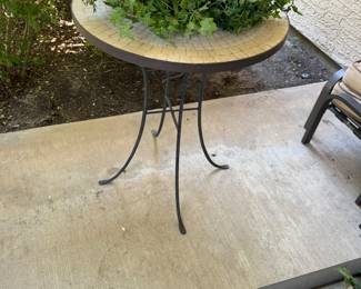 Outdoor tile top table