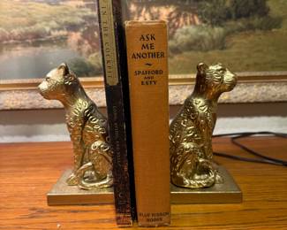 Brass Dog Bookends