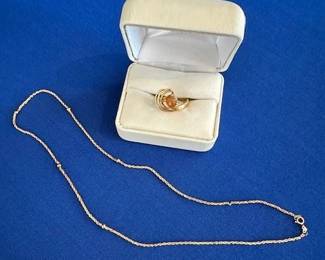 14k ring and 14k necklace