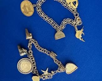 14k & Sterling charm bracelets