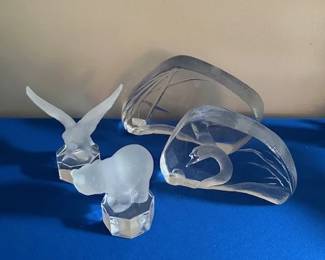 Goebel figurines and Mats Jonasson glass paperweights
