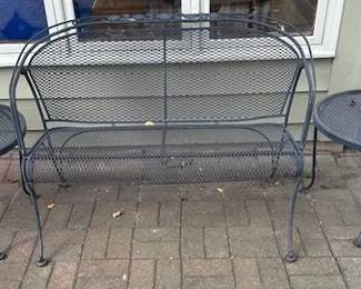 Wrought iron settee