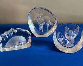 Signed glass sculptures