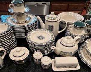 Pfaltzgraff dish set for 12 plus huge serving set, Forest pattern