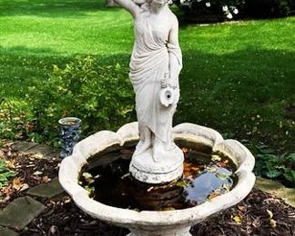 Cement garden statue
