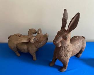 Large iron yard animals