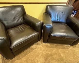 Natuzzi leather arm chairs