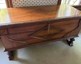 1930's walnut cedar chest