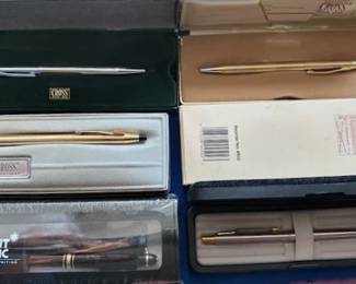Pens including Cross, Parker and Mont Blanc