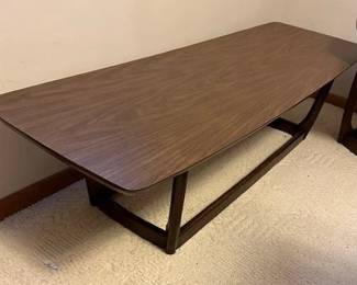 Mid-Century coffee table and matching end table (formica top and wood base)