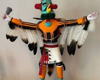 "Eagle Dances" kachina doll signed by Steve Tsanajiannie