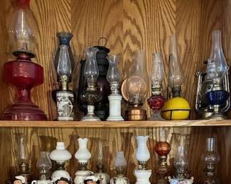 Antique oil lamps