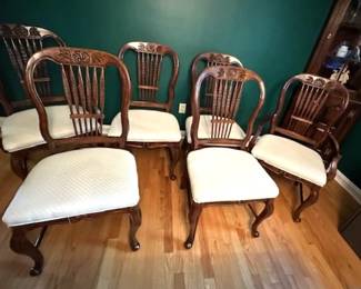 Set of six dining chairs