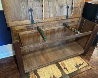 Inside antique gun cabinet, late 1800’s, imported from England