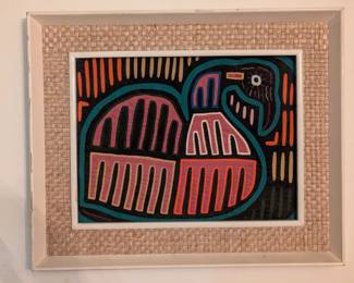Kuna reversed stitched framed art