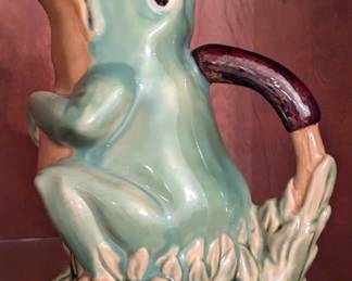 Majolica frog pitcher