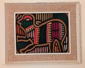 Kuna reverse stitched framed art