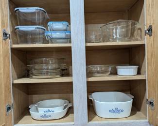 Corning Ware Corn Flower, Pyrex, storage bowls, mixing bowls
