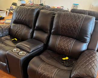 New Leather electric reclining sofa & matching loveseat. 