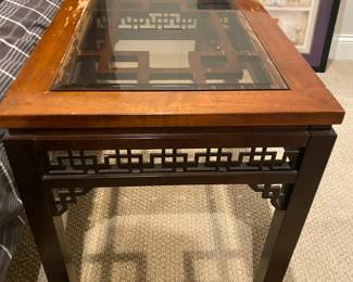 Asian Wood Side Table - 26" W x 20" D x 21" H $75