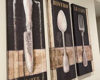 Set of 3 Bistro Artwork $30