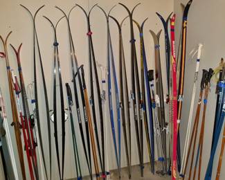 Cross country skis and poles