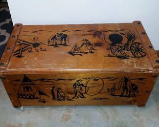 1950s wooden toy chest