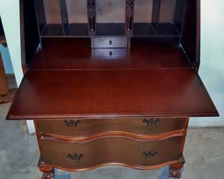 Antique drop-front secretary desk