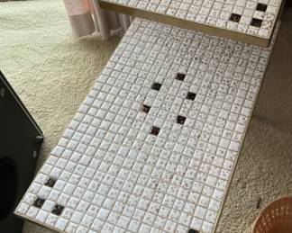 VINTAGE MCM TWO-TIER TILE TABLE