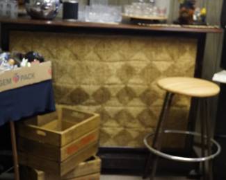 Italian mahogany bar and barware