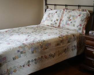 full size mattes and box spring, night stand