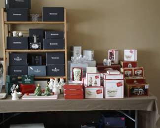 More Waterford, also includes Marquis, In box Lenox holiday, Spode Christmas tree, Fitz and Floyd, Pottery Barn Botanical Harvest