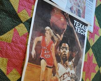 1993 Texas Tech National Champions - poster, Lubbock Avalanche Journal, and First day covers
