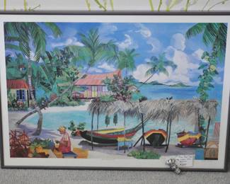 Tropical print artwork from known artist
