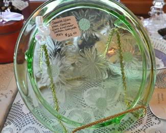 Vaseline Green cake plate 1930s