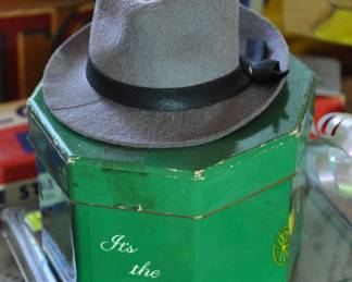 Miniature Dobbs Hat in box - the were given to someone who was purchasing a gift card so it could be given as gift with a miniature of the hat being purchased.