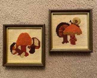 Mushroom Themed Needlepoint Artwork
