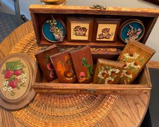 Assortment of Hand Painted Folk Art Plaques