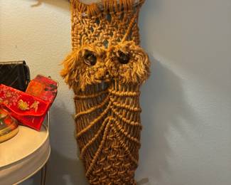 Mid Century Macrame Owl