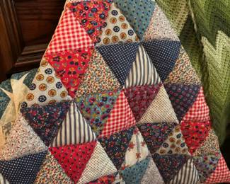 Memorial Triangle Puff Patchwork Quilt