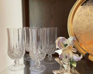 Set of 4 Cristal d'Arques Longchamp Crystal Tall Ice Tea Glasses
