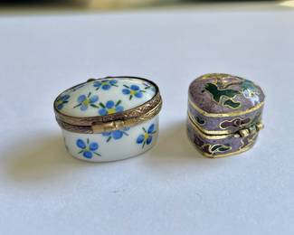 Assortment of French Porcelain Limoges Trinket Boxes