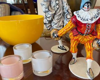 Two Piazza Venezia Clown Figurines