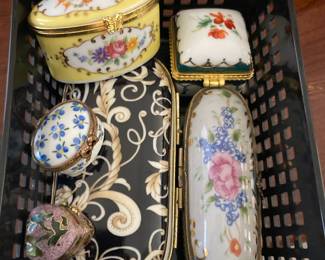 Assortment of French Porcelain Limoges Trinket Boxes