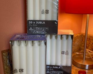 3 Packs of IKEA Jubla White Long Unscented Candles