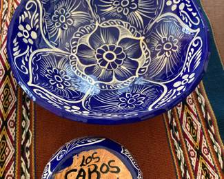 Blue & White Hand Painted Talavera Pottery - Made in Los Cabos, Mexico