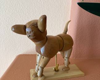 Wooden Articulated Dog Figurine
