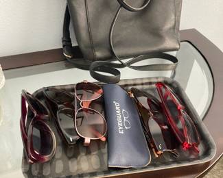 Coach Black Crossbody/Hand Bag, Assortment of Sunglasses
