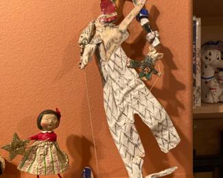 I Believe Figurine by Lori Mitchell, Hand Painted Paper Mache Clown Figurine